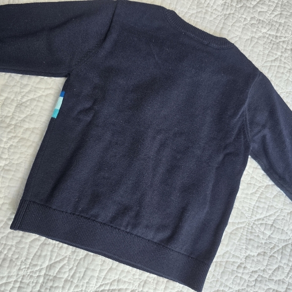 Jacadi Paris 12 Months Navy Blue Color Block Dog Sweater Jumper - Picture 9 of 11